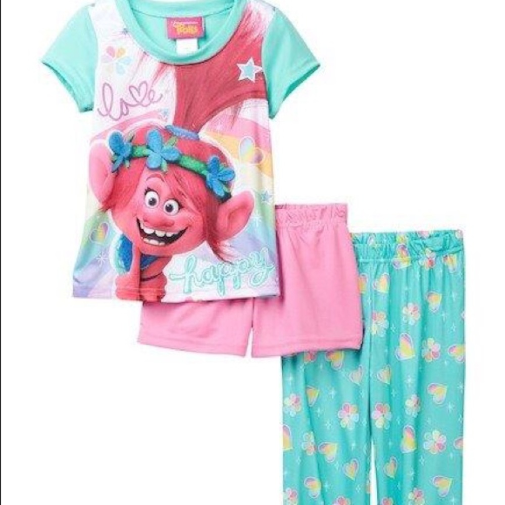 AME Trolls Poppy Love Happy 3-pc Pajama Set